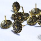 Gwoździe ozdobne tapicerskie stare złoto kwiat