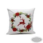 Poszewka świąteczna Wzór nr 8 Wieniec z reniferem