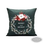 Poszewka świąteczna Wzór nr 9 Wieniec butelkowa zieleń