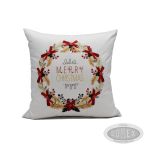 Poszewka świąteczna Wzór nr 12 Wieniec złoto-czerwony