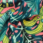 Tkanina leżakowa monstera łososiowy 5