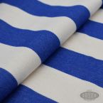 Tkanina leżakowa bawełniana pasy niebiesko-białe