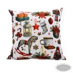 Poszewka świąteczna bawełniana 40x40 wzor koniki