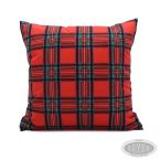 Poszewka świąteczna welur 40x40 wzór Krata czerwona