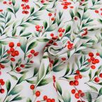 Tkanina świąteczna velvet jemioła