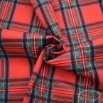 Tkanina świąteczna velvet krata czerwona 