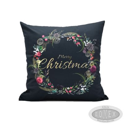 Poszewka świąteczna Wzór nr 11 Wieniec granat