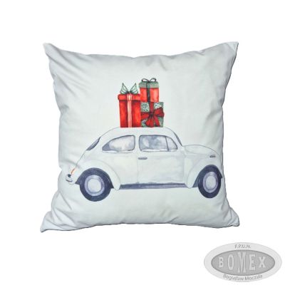 Poszewka świąteczna Wzór Garbusek z prezentami