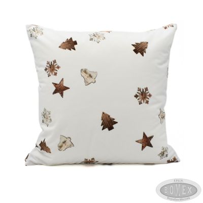 Poszewka świąteczna welur 40x40 wzór rustykalny