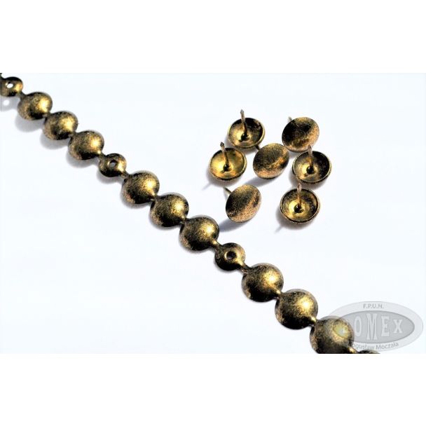 Gwoździe ozdobne tapicerskie w listwie Stare złoto