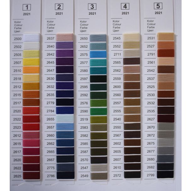 Ariadna katalog kolorów nici Tytan 40