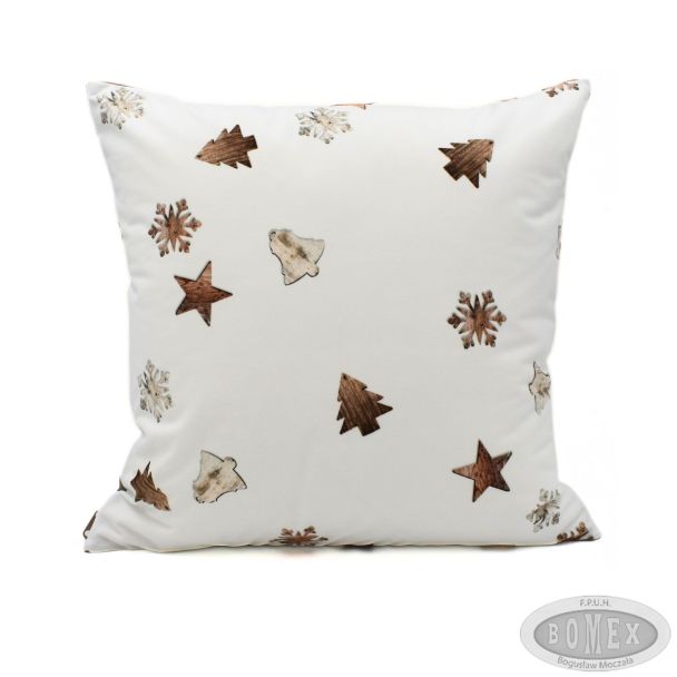 Poszewka świąteczna welur 40x40 wzór rustykalny