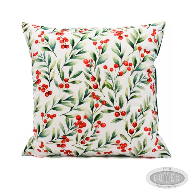 Poszewka świąteczna welur 40x40 wzór Jemioła