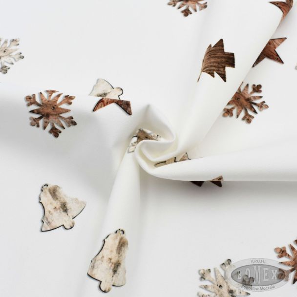 Tkanina świąteczna velvet rustykalna