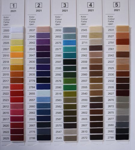 Ariadna katalog kolorów nici Tytan 40
