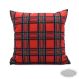 Poszewka świąteczna welur 40x40 wzór Krata czerwona
